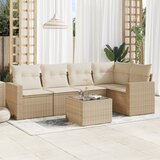  6-dijelni set vrtnih sofa s jastucima bež od poliratana | shoptok.hr