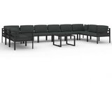 11-dijelna vrtna garnitura s jastucima aluminijska antracit | shoptok.hr