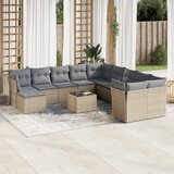 vidaXL 12-dijelni set vrtnih sofa od poliratana s jastucima bež | shoptok.hr