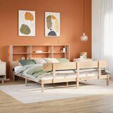 vidaXL Knjižna postelja brez vzmetnice 200x200 cm trdna borovina Cene