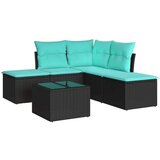  6-dijelni set vrtnih sofa s jastucima crni od poliratana | shoptok.hr