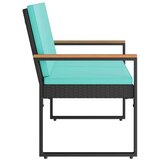  Vanjska klupa Crna i Tirkizna 107 x 61 x 80 cm poliratan | shoptok.hr
