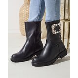 Resti Women's black eco-leather boots with embellishment Xetika - Footwear | ePonuda.com