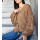  Brown tie-front sweater Sumaia | shoptok.hr
