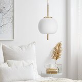 Toolight staklena viseća svjetiljka kugla bijelo zlato APP669-1CP | shoptok.hr