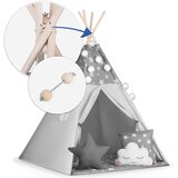  Teepee šator za djecu s girlandom i nukido svjetlima - sivi sa zvjezdicama | shoptok.hr