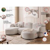 Ropez Krem kutna garnitura od bouclé tkanine (u obliku slova "U") Orbit – | shoptok.hr