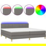  Box spring s madracem LED tamnosivi 200x200 cm tkanina | shoptok.hr