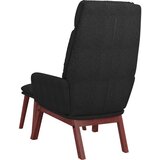  Stolica za opuštanje s tabureom od tkanine crna | Shoptok.si
