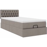 Otomanski krevet s madracem smeđesivi 90x200 cm tkanine | Eponuda.com