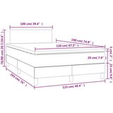 vidaXL Box spring postelja z vzmetnico LED sv. siva 120x190 cm žamet | Shoptok.si