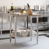  Kuhinjski radni stol 82,5 x 55 x 93 cm od nehrđajućeg čelika | shoptok.hr