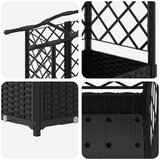  Dvignjeno ležišče s trellisom in streho Črna 124 x 40 x 126 cm, (5000287898) | Shoptok.si