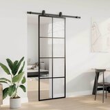 Klizna vrata s priborom crna 76 x 205 cm od ESG stakla | shoptok.hr
