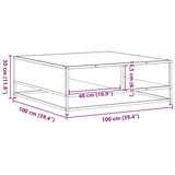 vidaXL Klubska mizica rjavi hrast 100x100x30 cm inž. les in kovina | Shoptok.si