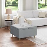  Otoman za pohranu Svijetlo siva 80 x 80 x 45 cm tkanina | shoptok.hr
