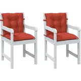 vidaXL Jastuci za stolice 2 kom prošarano crvena 100x50x7 cm tkanina