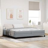 vidaXL Postelja z vzmetnico Drugo Svetlo siva 200 x 200 cm blago | Shoptok.si