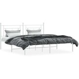 vidaXL Kovinski posteljni okvir z vzglavjem bel 183x213 cm | Shoptok.si