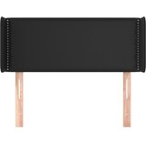  Uzglavlje s ušima crno 93x16x78/88 cm od umjetne kože | shoptok.hr