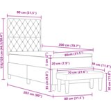 vidaXL Box Spring Bed z vzmetnico in klopjo Svetlo siva 80x200 cm Žamet | Shoptok.si