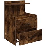 vidaXL Nočna omarica z 2 predaloma dimljen hrast 40x36,5x62 cm | Shoptok.si