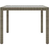  Vrtni stol sivi 190x90x75 cm od kaljenog stakla i poliratana | shoptok.hr