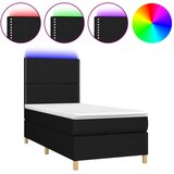 Maison Chic Box spring postelja - Vzmetna postelja z vzmetnico LED črna 90x190 cm blago SL3466, (21901119) Cene