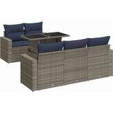 vidaXL 6-dijelni set vrtnih sofa poliratan i bagrem s jastucima sivi | shoptok.hr