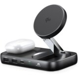 Misura MH14 2-v-1 Zložljivi brezžični polnilnik z integriranim 6-portnim USB-C hubom, (5000164001) | Shoptok.si