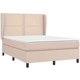  Box spring postelja z vzmetnico kapučino 140x200cm umetno usnje, (20896945) | Shoptok.si