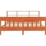  Posteljni okvir brez vzmetnice vošč. rjav 200x200 cm borovina, (21607312) | Shoptok.si