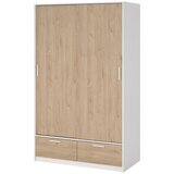 Tvilum Bela/naravna garderobna omara v hrastovem dekorju z drsnimi vrati 121x200 cm Line – Cene