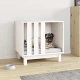  Kućica za pse bijela 60 x 45 x 57 cm od masivne borovine | shoptok.hr