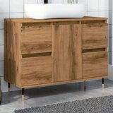 vidaXL Kopalniška omarica artisan hrast 80x33x60 cm inženirski les | Shoptok.si