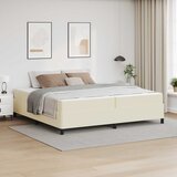  Krevetna konstrukcija s madracem Krema 200 x 200 cm tkanina | shoptok.hr