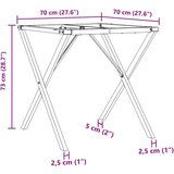vidaXL noge za jedilno mizo x-okvir 70x70x73 cm lito železo | Shoptok.si