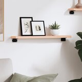  Zidna polica 60 x 10 x 2 cm od neobrađene masivne hrastovine | shoptok.hr