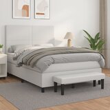  The Living Store Box spring postelja z vzmetnico bel 140x190 cm umetno usnje - Box Spring Postelja, (21458141) Cene