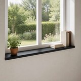  Prozorske klupice 2 kom. Crna 160 x 40 x 2 cm Čvrsto drvo bukve | shoptok.hr