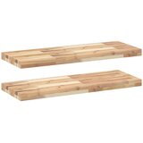 vidaXL Plutajuće police 2 kom 80x30x4 cm Neobrađeno puno drvo akacije - Prirodna 80 x 30 x 4 cm 2 1 Cijene