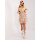 Fashion Hunters Light mini skirt made of light brown tulle OCH BELLA | shoptok.hr