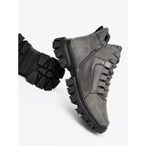 Sergio Leone Gray lace-up hiking boots with a thick sole | ePonuda.com