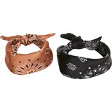 Urban Classics Accessoires Satin Scarf 2-Pack Black + Cognac Cene