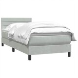 Box Spring krevet s madracem svijetlo sivi 80x210 cm baršun | shoptok.hr