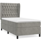The Living Store Box spring postelja z vzmetnico svetlo siva 100x200 cm žamet - Box Spring Postelja, (21488494) | Shoptok.si