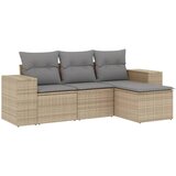  4-dijelni set vrtnih sofa s jastucima bež od poliratana | shoptok.hr