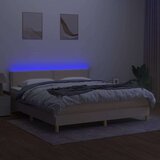 vidaXL Krevet box spring s madracem LED krem 180x200 cm od tkanine | shoptok.hr