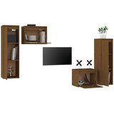 TV ormarići 4 kom smeđa boja meda od masivne borovine | shoptok.hr