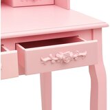  Toaletni stolić sa stolcem rozi 75x69x140 cm od drva paulovnije | shoptok.hr